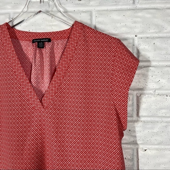 HILARY RADLEY Coral color patterned blouse with cap sleeves - Picture 3 of 6